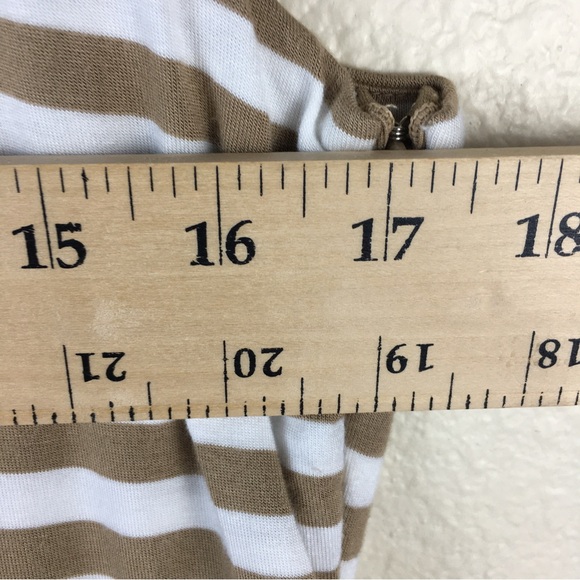 Spense Mixed Media Striped Beige Cream Knee Length Sleeveless Dress Size 12 - Picture 8 of 12